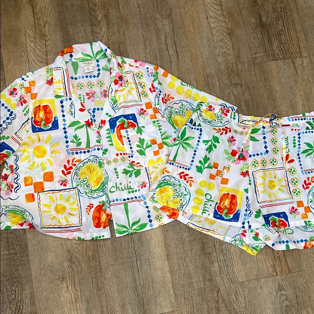 Colorful Patterned Shirt and Shorts Set
